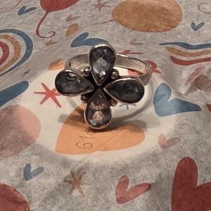 Blue topaz sterling silver ring